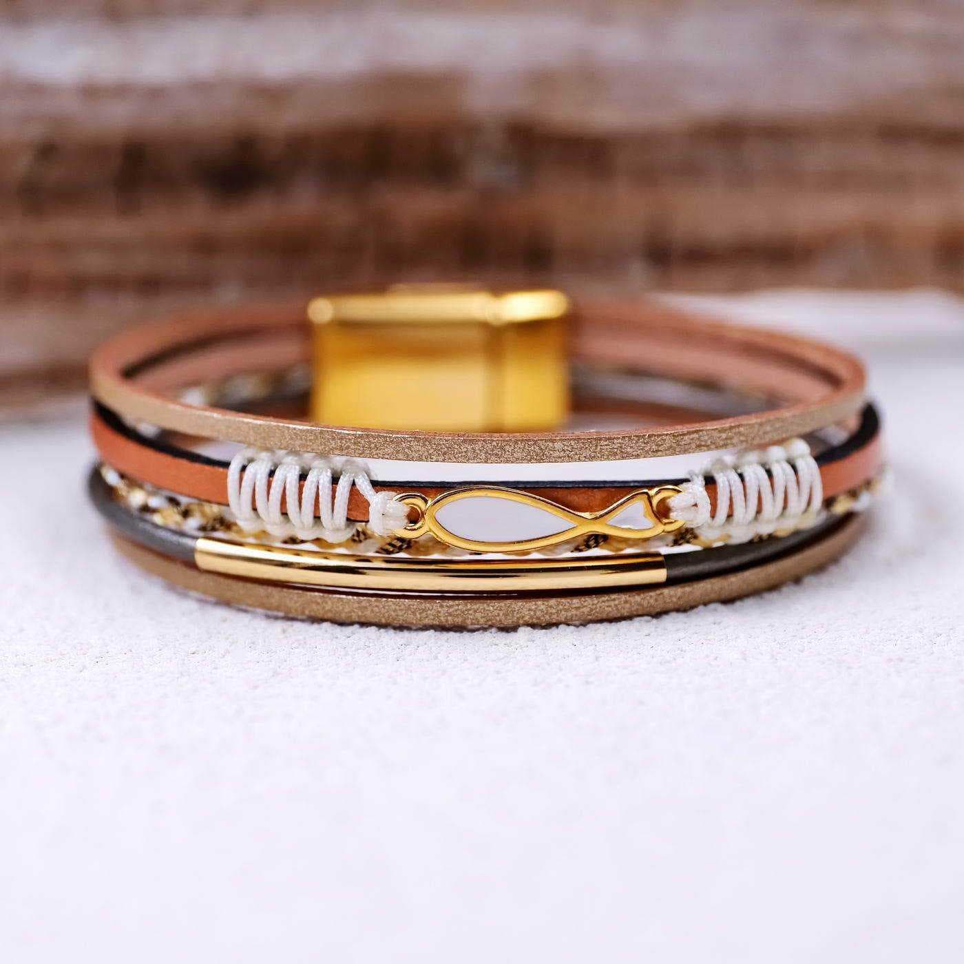 Leather bracelet Blue Sea — Bracelets from Toolittle