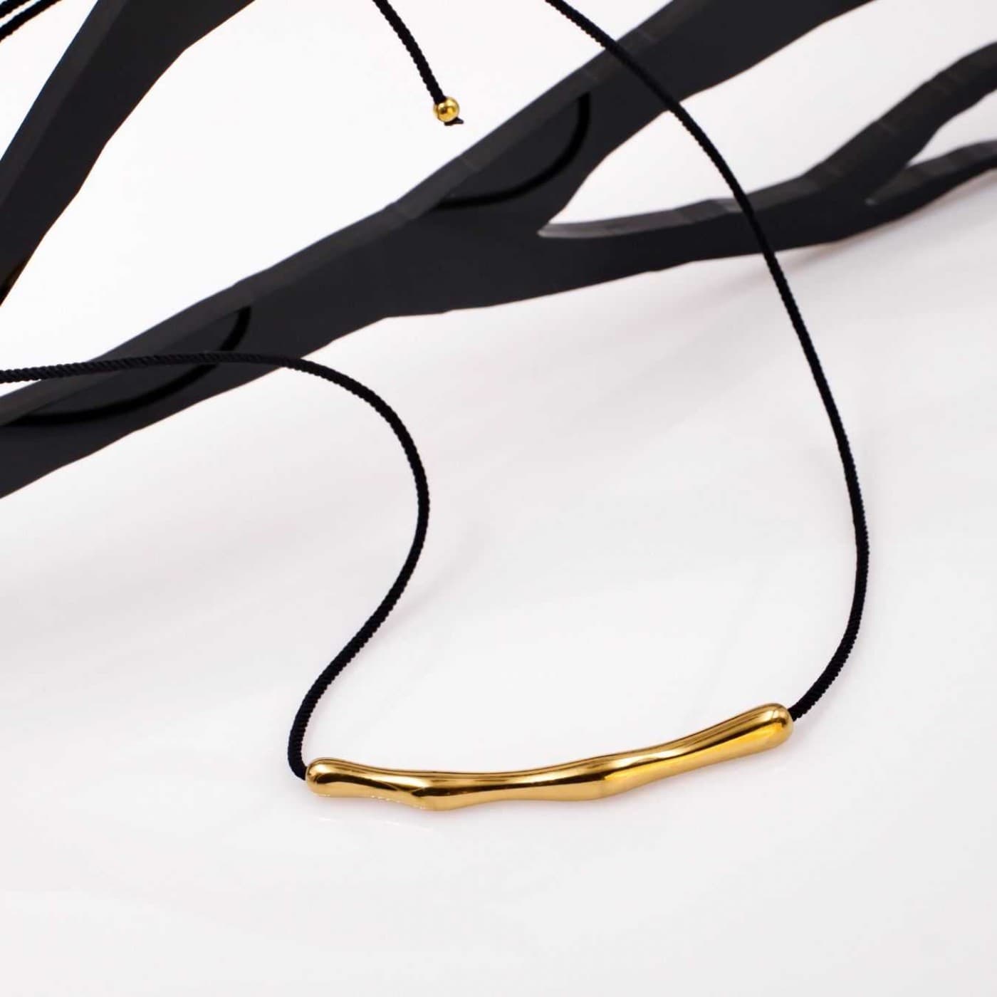 Steel Gold-plated Necklace - Golden Tube — Necklaces from Toolittle