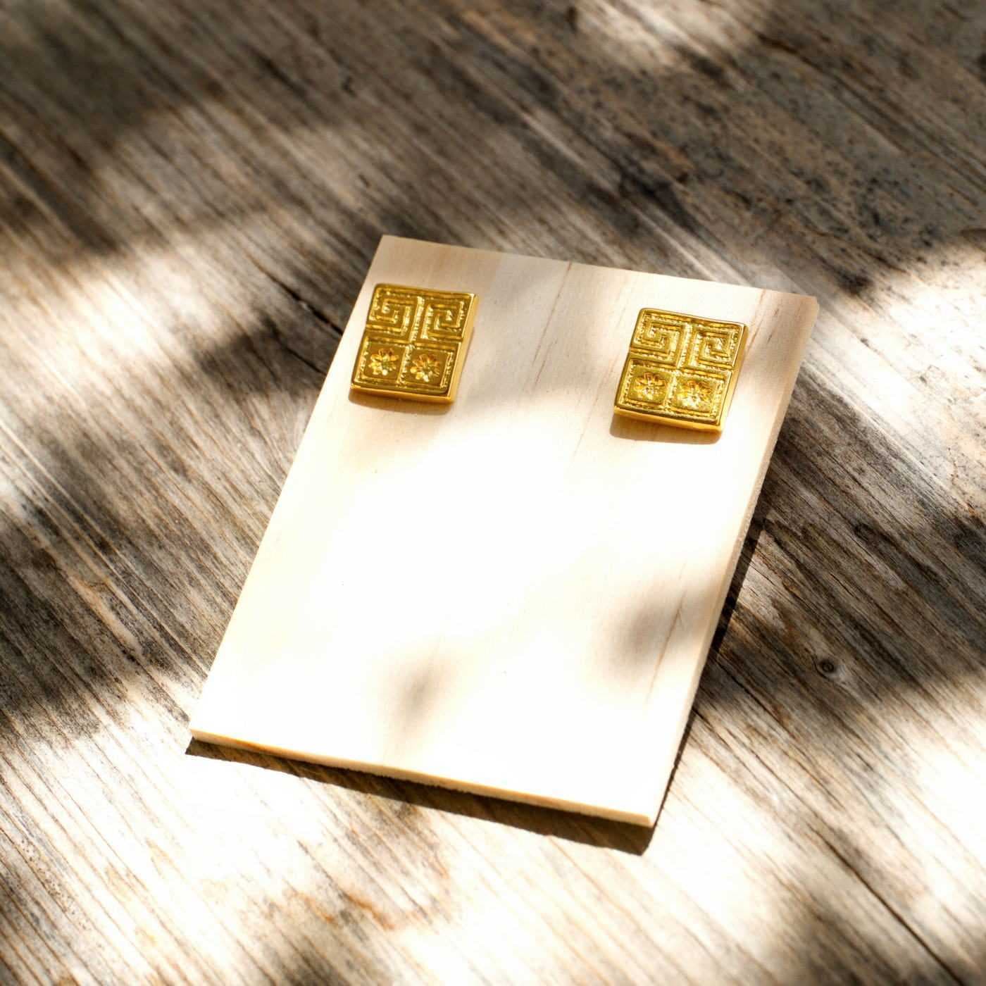 Greek Key stud-earrings — Earrings from Toolittle