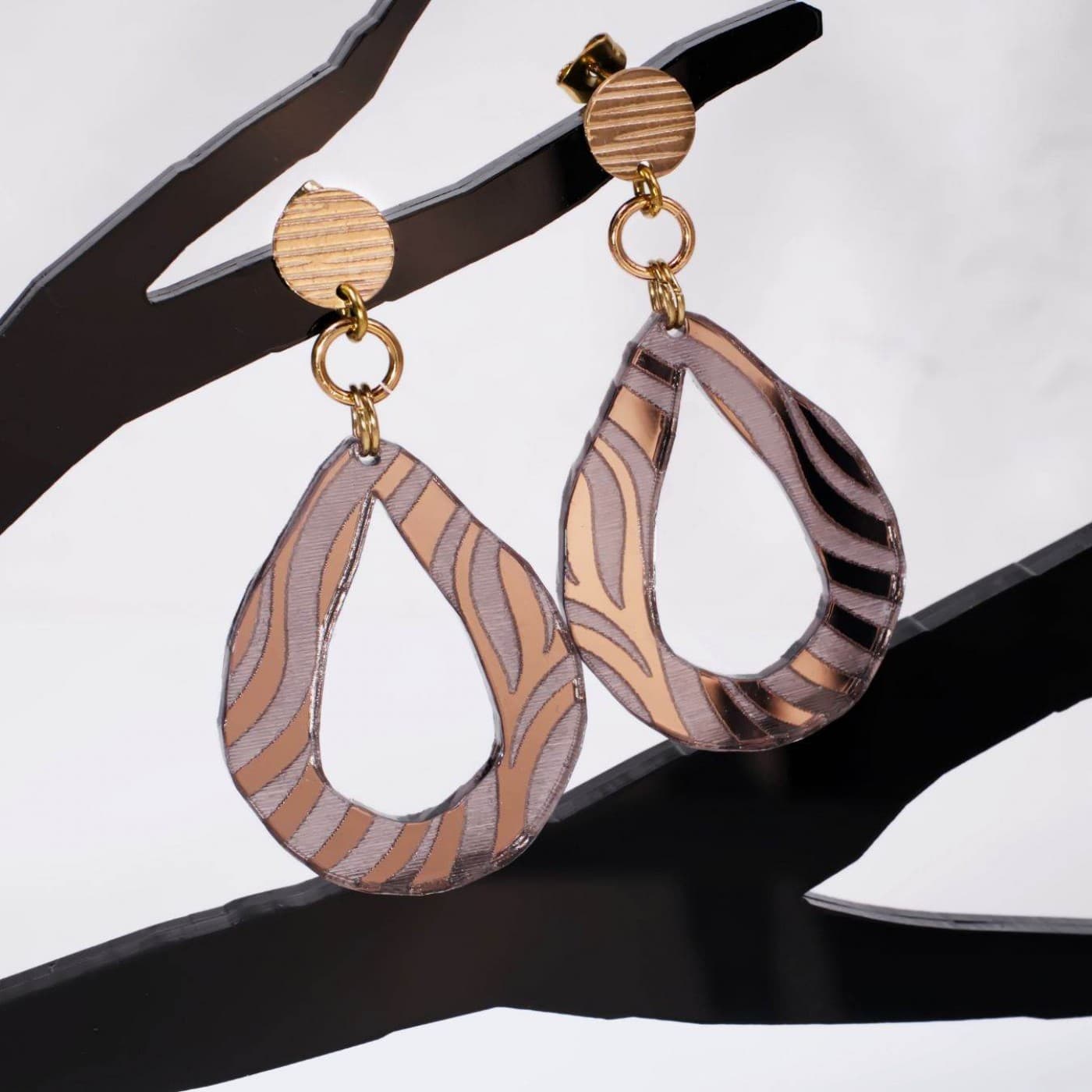 Steel Dangle Earrings - Animal Print & Enamel — Earrings from Toolittle