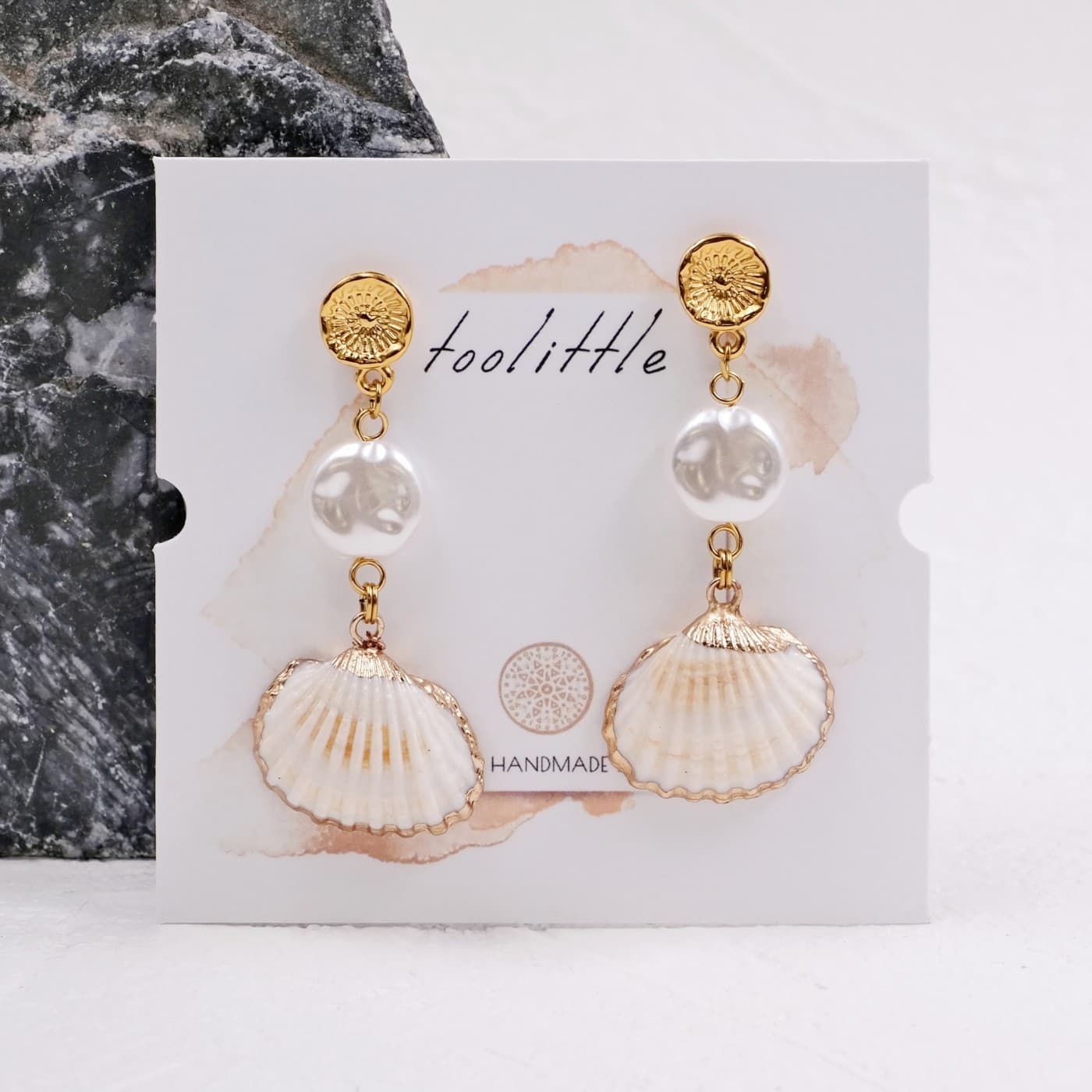Gold-plated Earrings | Pearls & Sea Shells — Earrings from Toolittle