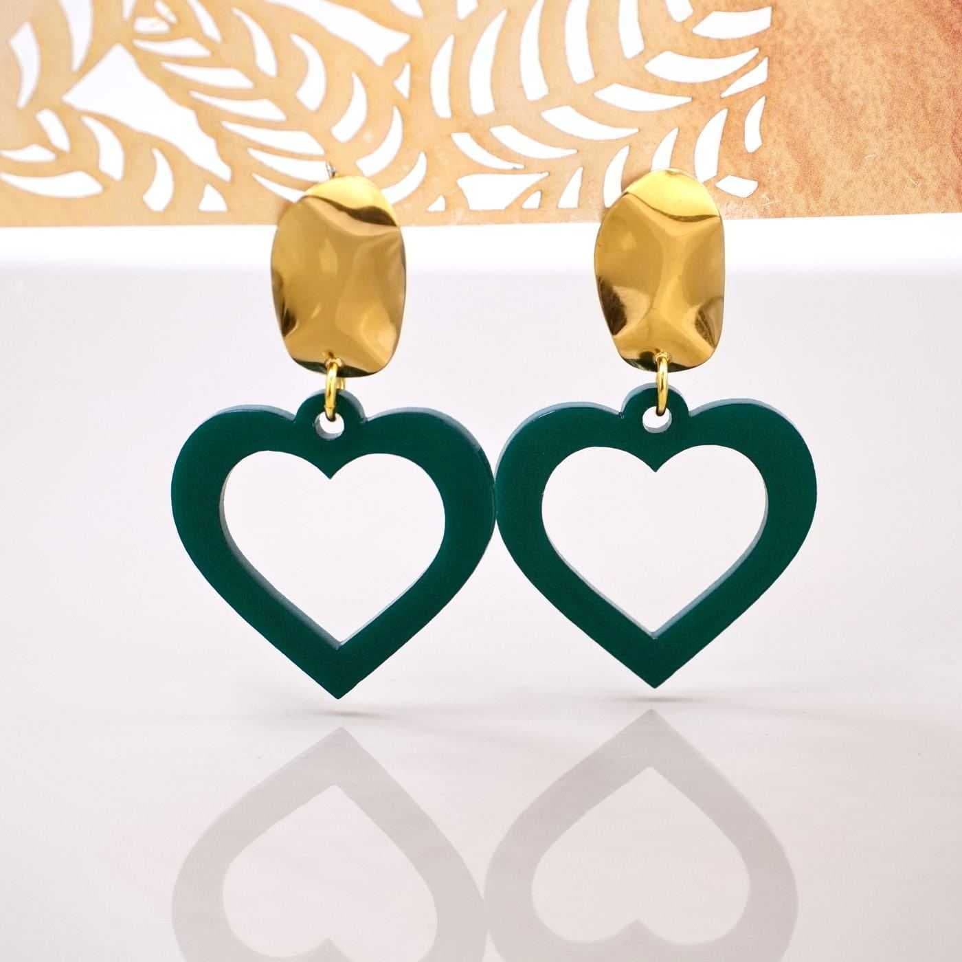 Plexiglass Heart Inox Earrings — Earrings from Toolittle