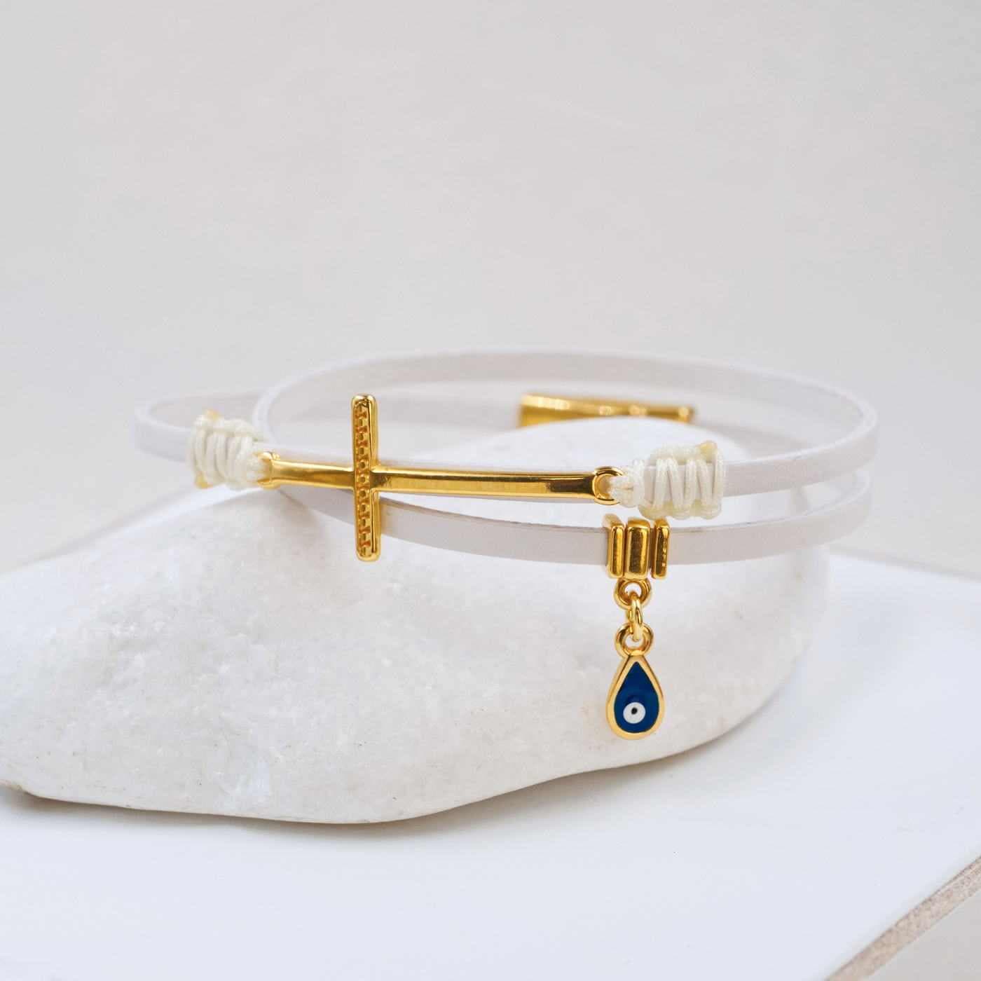 Cross Double-wrapped Leather Bracelet — Bracelets from Toolittle