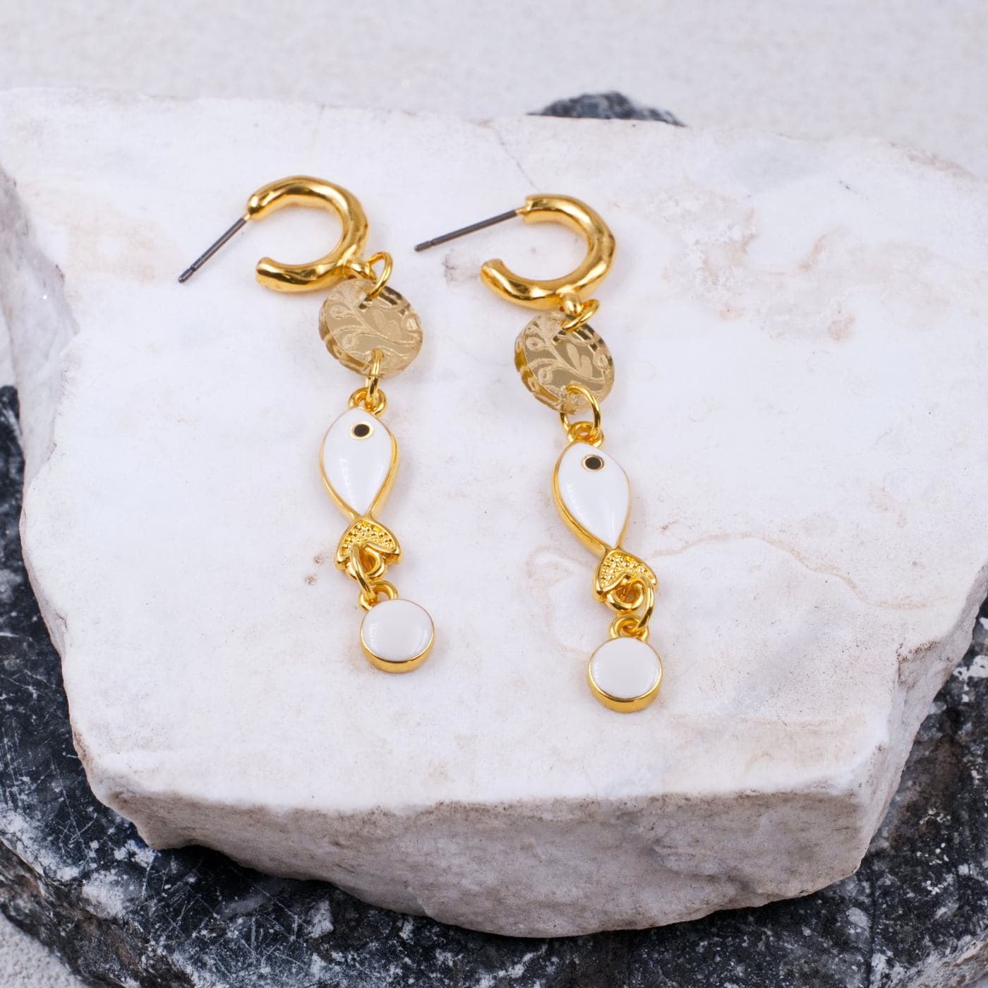 Fish Gold-plated Earrings — Earrings from Toolittle