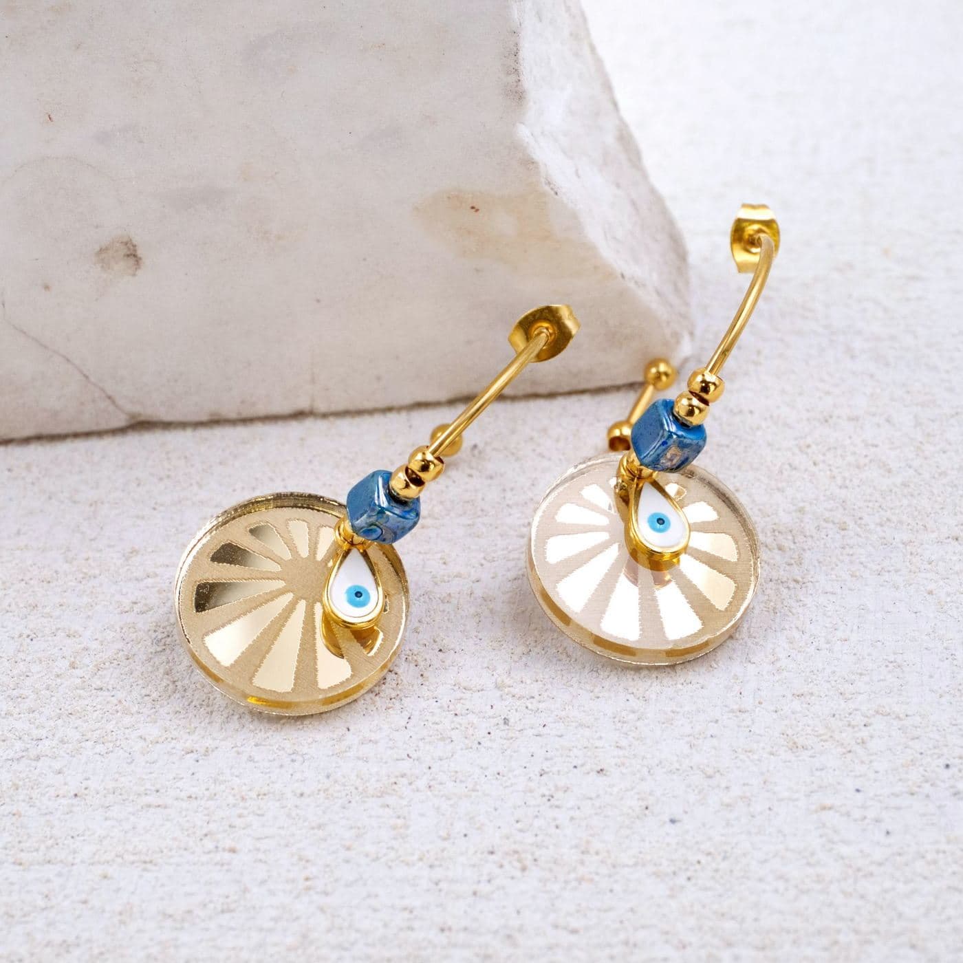Hoop Earrings with Evil Eye — Earrings from Toolittle