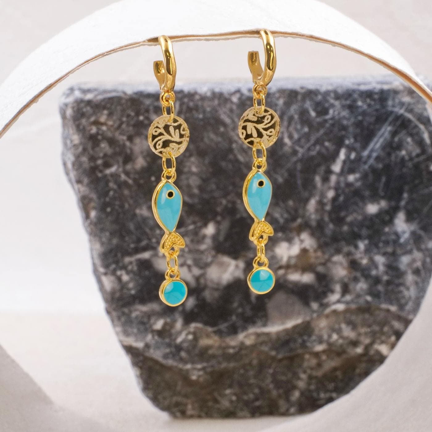 Fish Gold-plated Earrings — Earrings from Toolittle