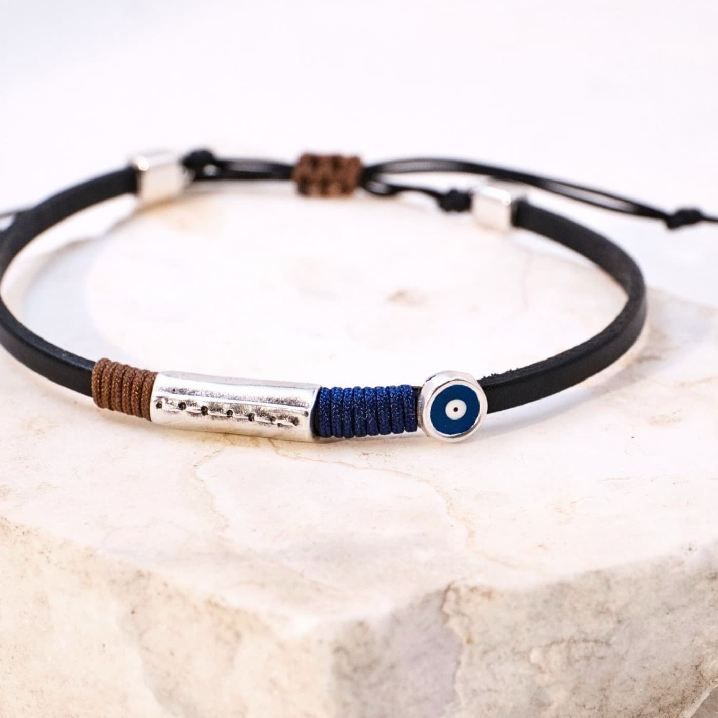 Evil Eye Leather Men's Bracelet — Bracelets from Toolittle