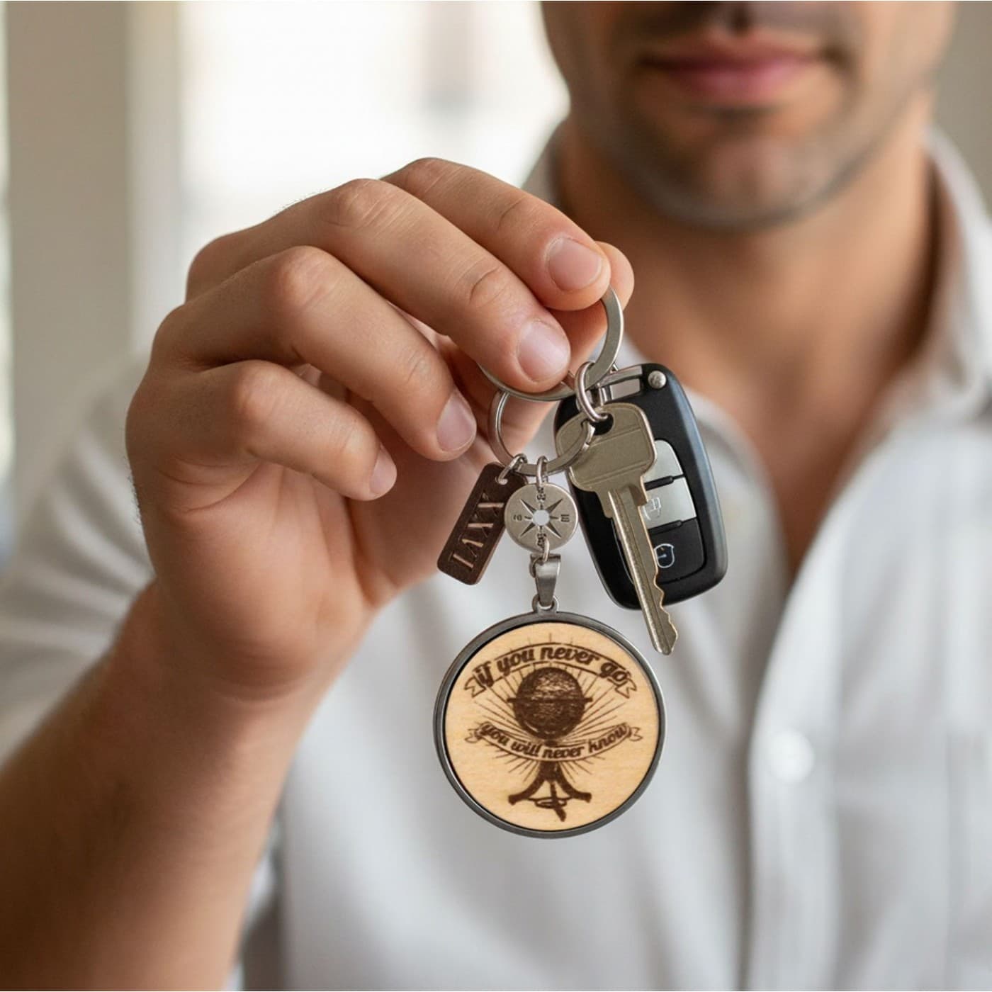 Men’s Lucky Keychain XXVI - "Never Go Never Know" — Pendants & charms from Toolittle
