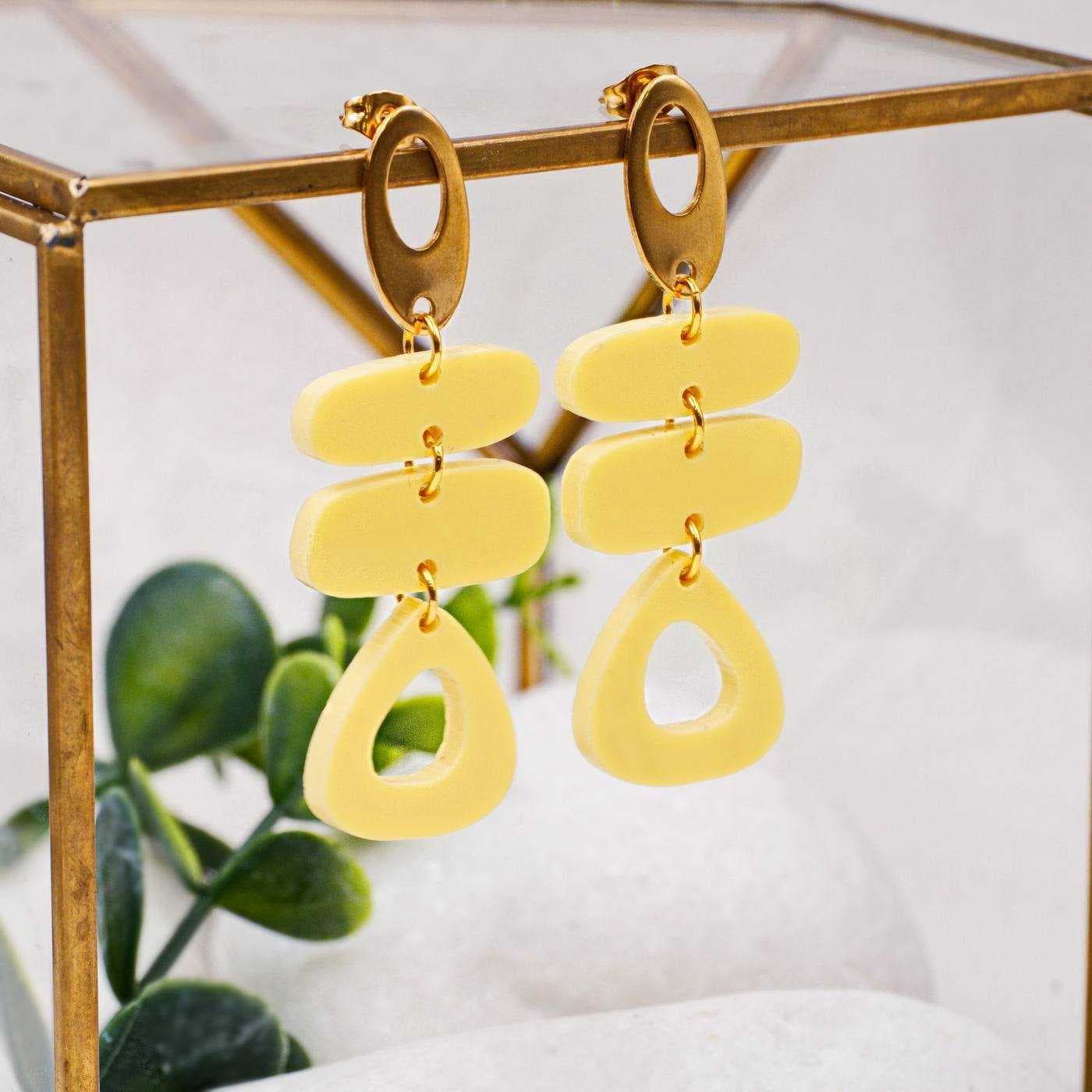 Corfu Plexiglass Earrings | Butter Yellow — Earrings from Toolittle