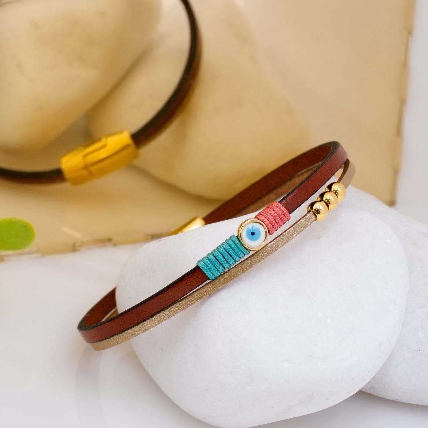 Evil Eye Leather Bracelet — Bracelets from Toolittle