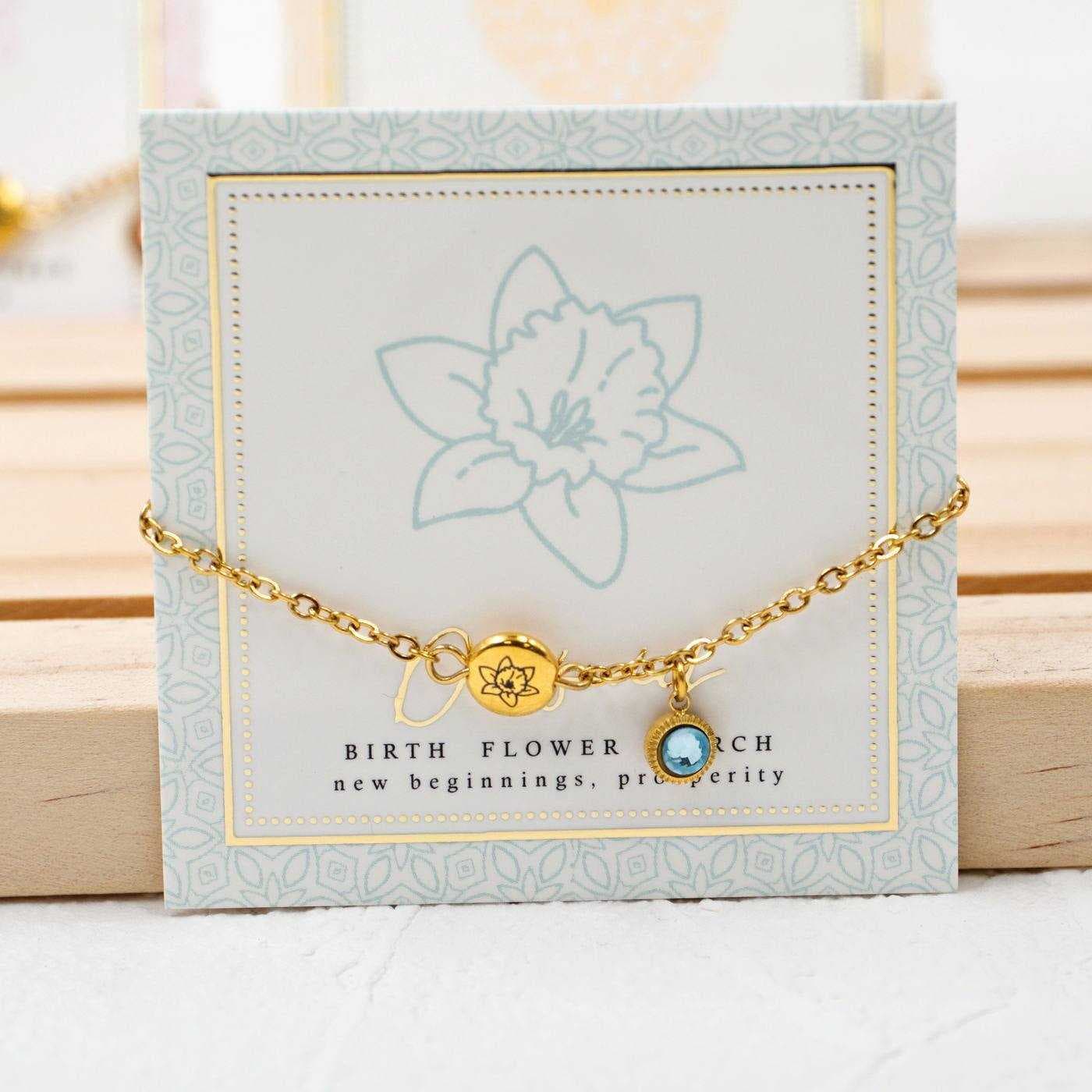 Bracelet with Birth Flower - March — Bracelets from Toolittle