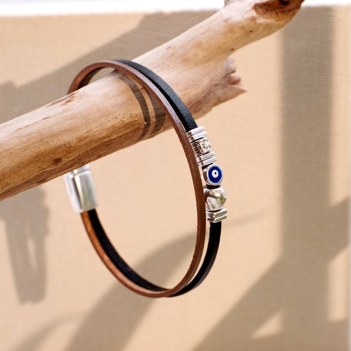 Evil Eye Leather Men's Bracelet — Bracelets from Toolittle