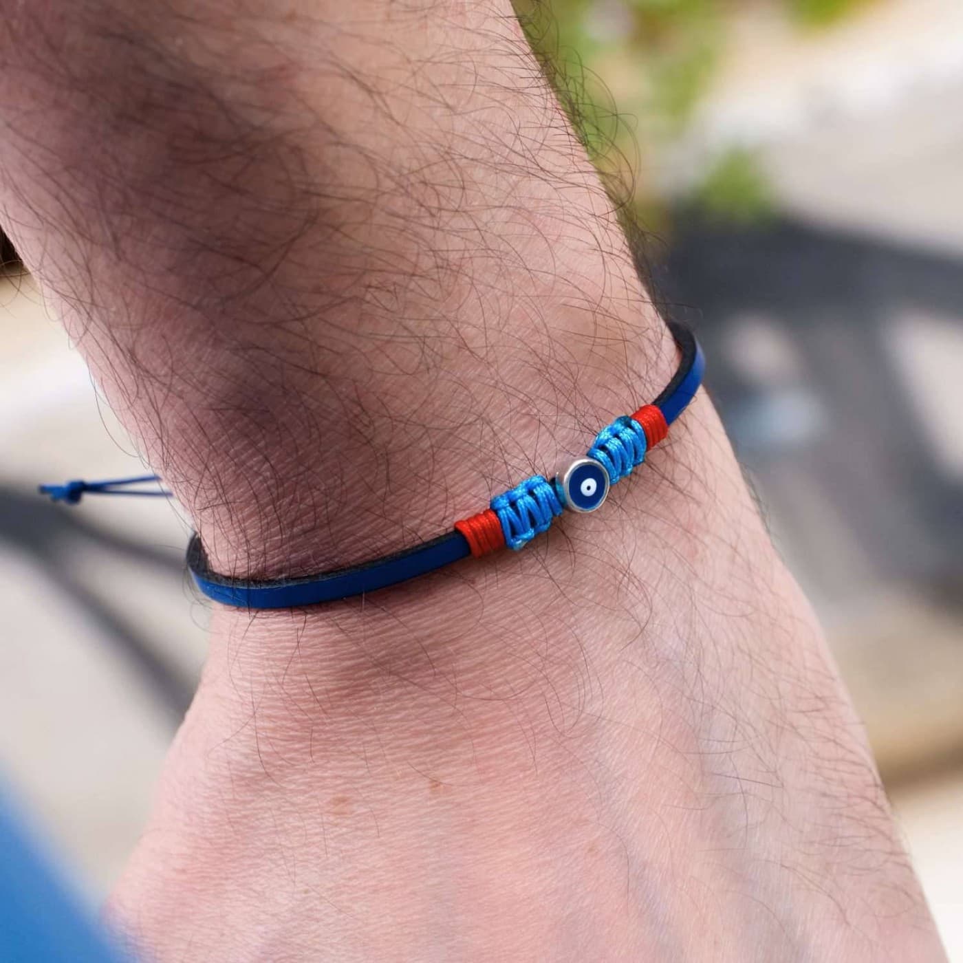 Evil Eye Leather Men's Bracelet — Bracelets from Toolittle