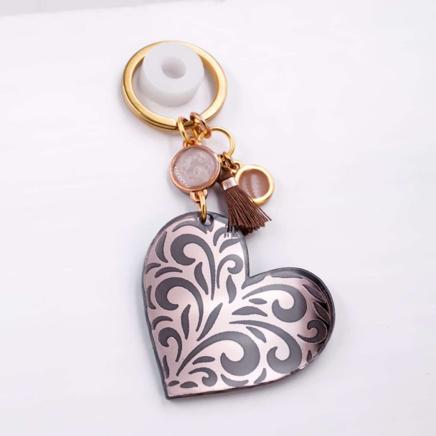 Women’s Keychain – Heart of Bronze Mirror — Pendants & charms from Toolittle