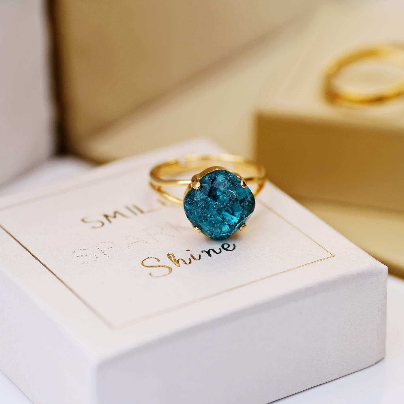Gold-plated ring with Austrian crystal — Rings from Toolittle
