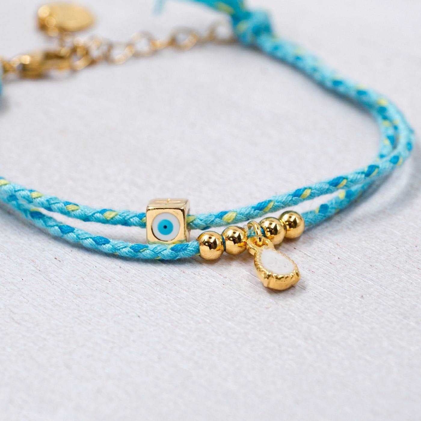 Golden Thread Bracelet with Evil Eye — Bracelets from Toolittle