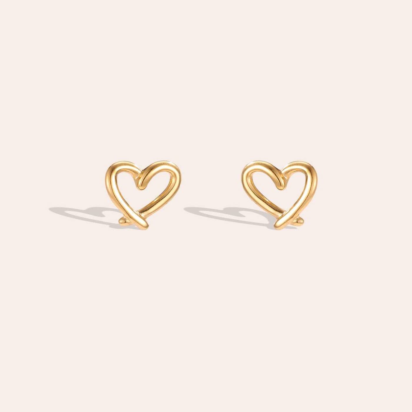 Stainless Steel Jewelry: Doodle Heart Stud Earrings — Earrings from Toolittle
