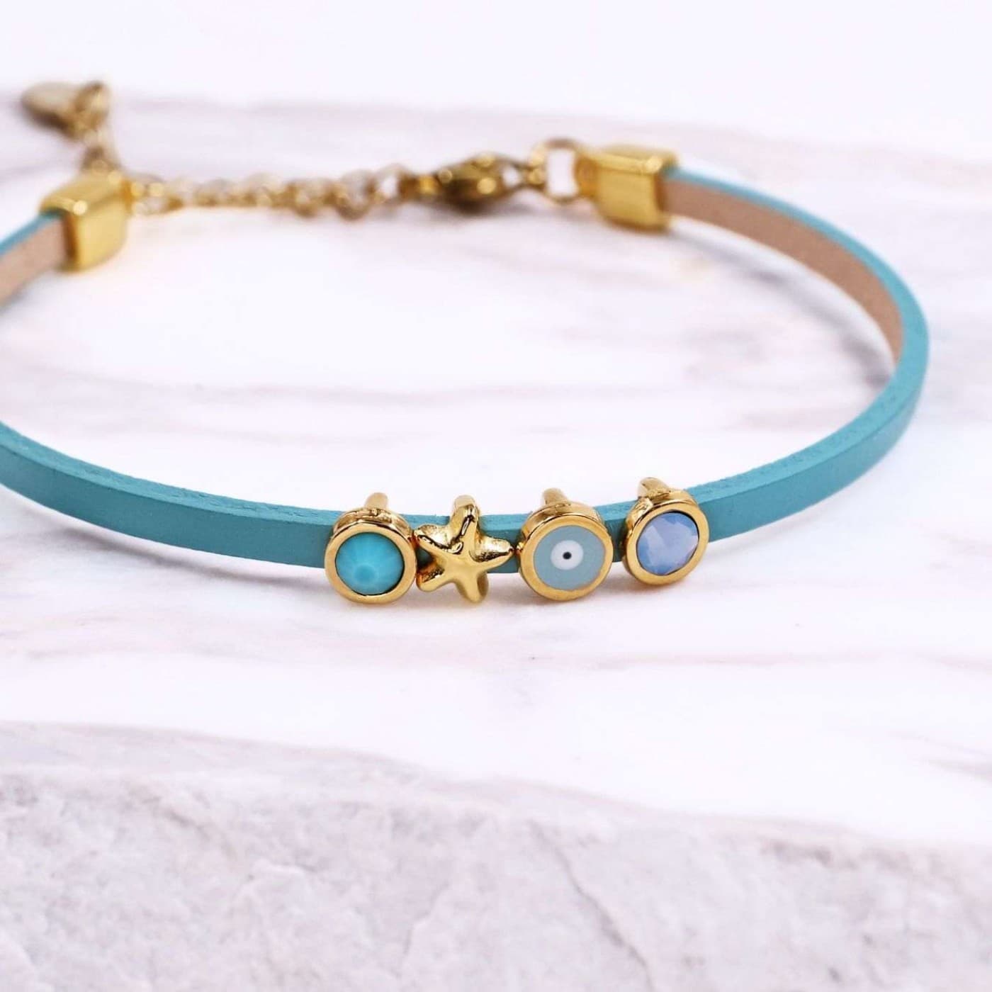 Handcrafted Bracelet | Evil Eye, Starfish & Crystals — Bracelets from Toolittle