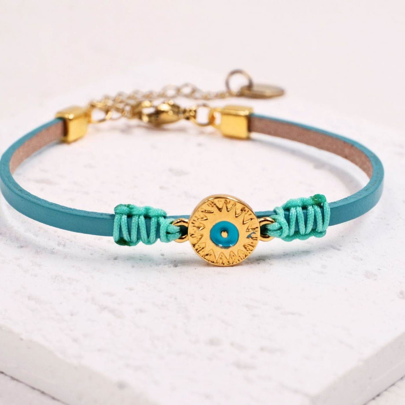 Leather Bracelet | Evil Eye Sun - Jade Opal — Bracelets from Toolittle