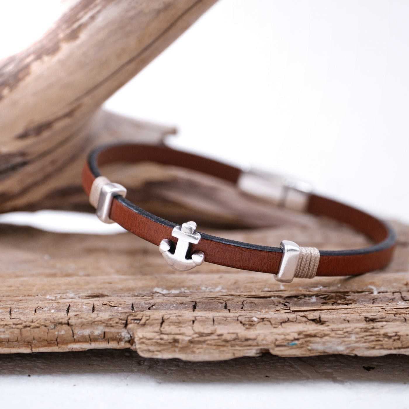 Anchor Men's Leather Bracelet — Bracelets from Toolittle
