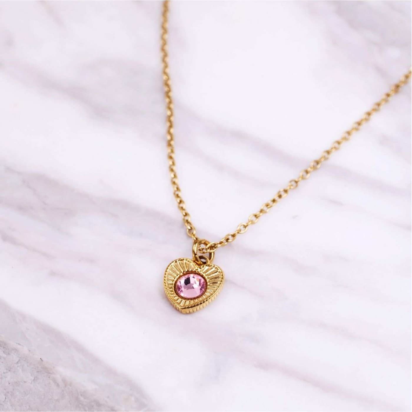 Stainless Steel Jewelry: Heart Necklace with Crystal — Necklaces from Toolittle