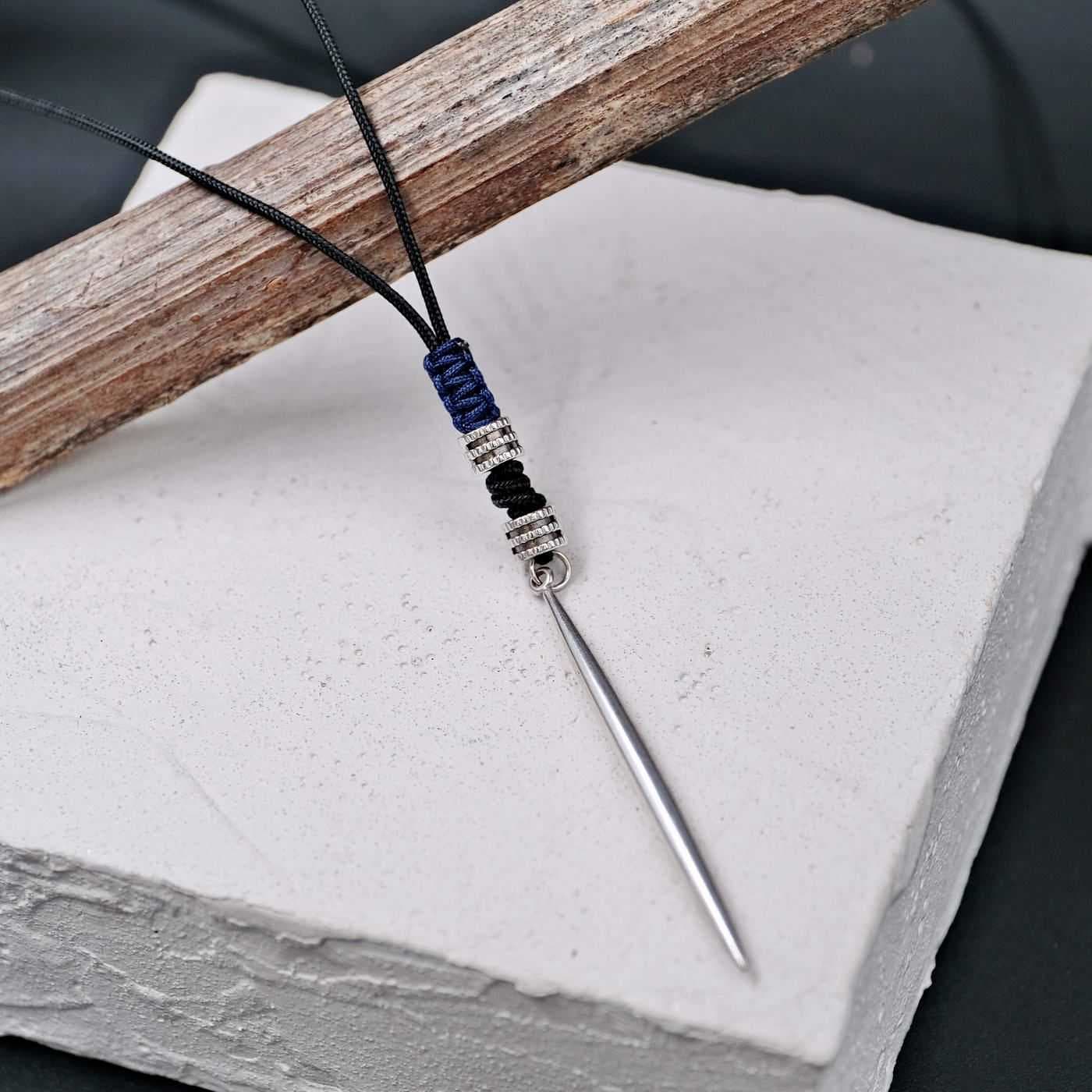 Men's necklace Silver Needle — Necklaces from Toolittle