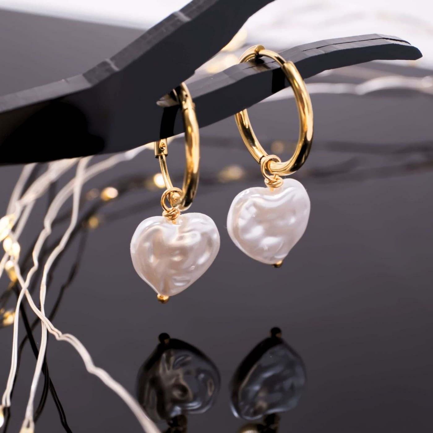 Pearl Heart Earrings – Timeless Elegance — Earrings from Toolittle