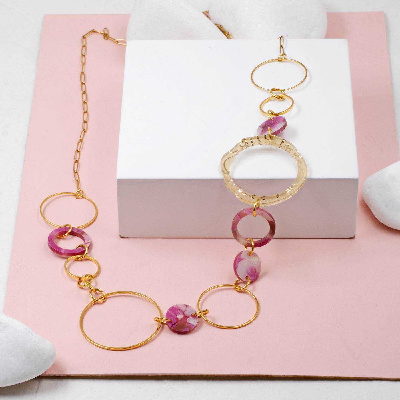 Plexi Circles Long Necklace — Necklaces from Toolittle