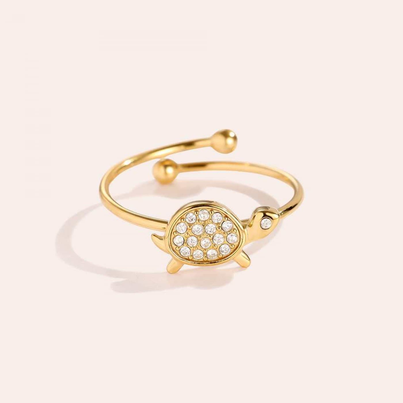 Stainless Steel Ring | Sea Turtle with Rhinestones — Rings from Toolittle
