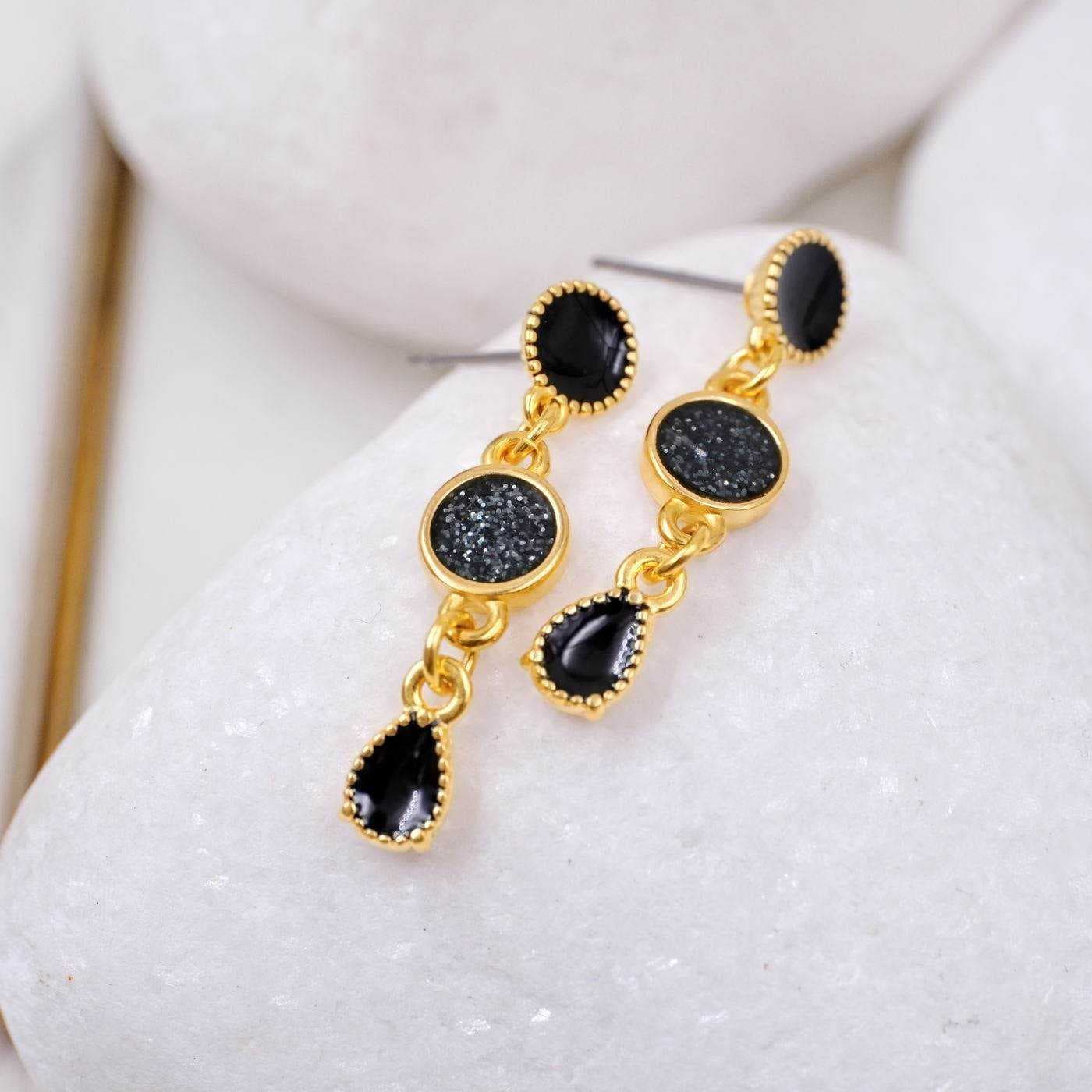Earrings with glittered enamel — Earrings from Toolittle