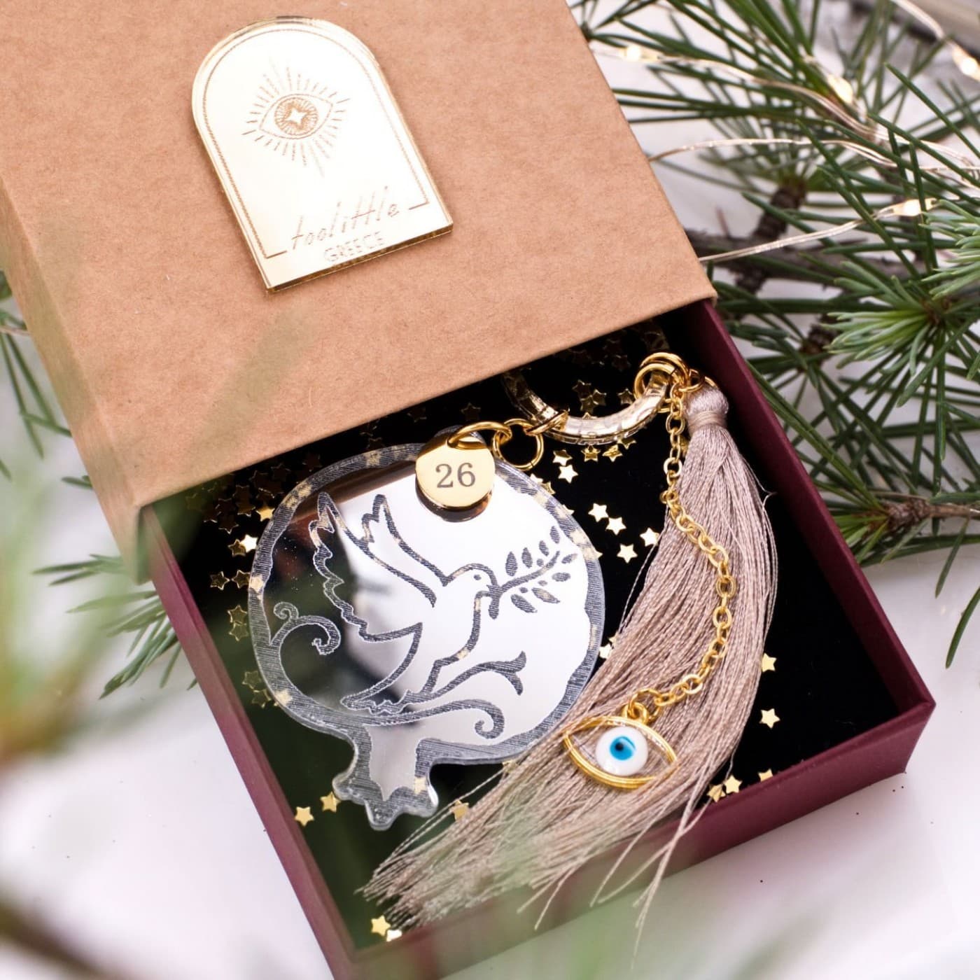 2026 Lucky Charm: Pomegranate & Dove with Olive Branch — Pendants & charms from Toolittle
