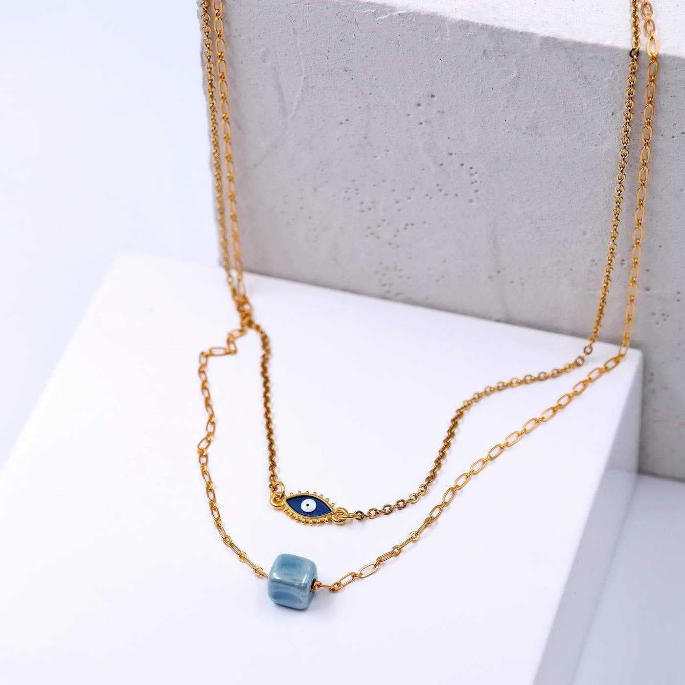 Necklace with crystals and enamel — Necklaces from Toolittle