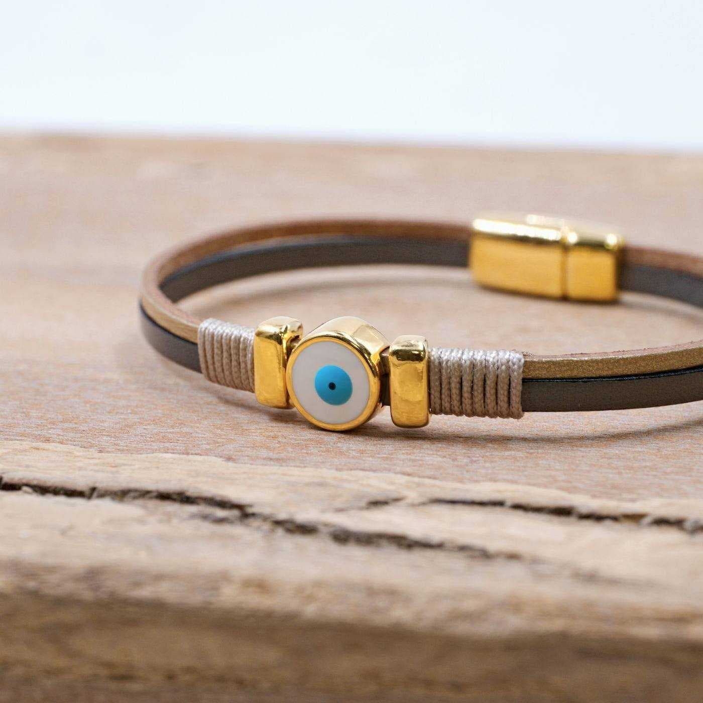 Evil Eye Leather Bracelet — Bracelets from Toolittle