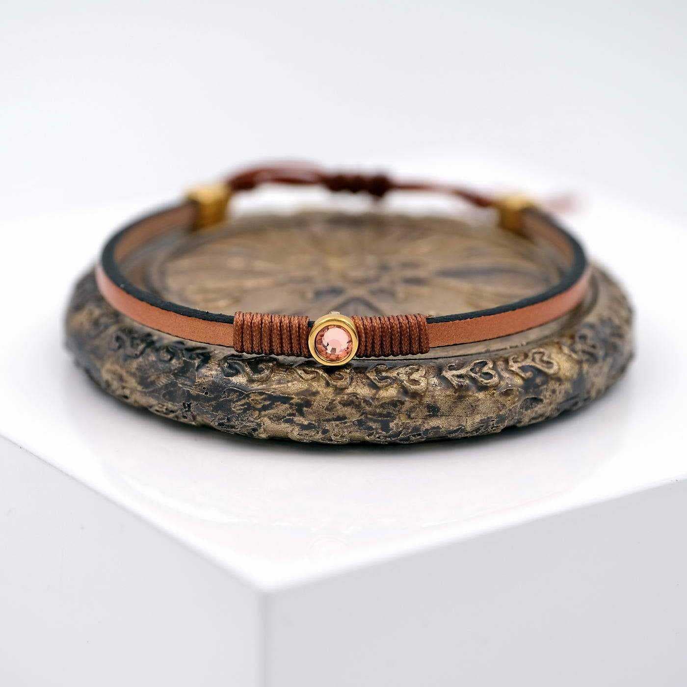 Leather bracelet with crystal — Bracelets from Toolittle