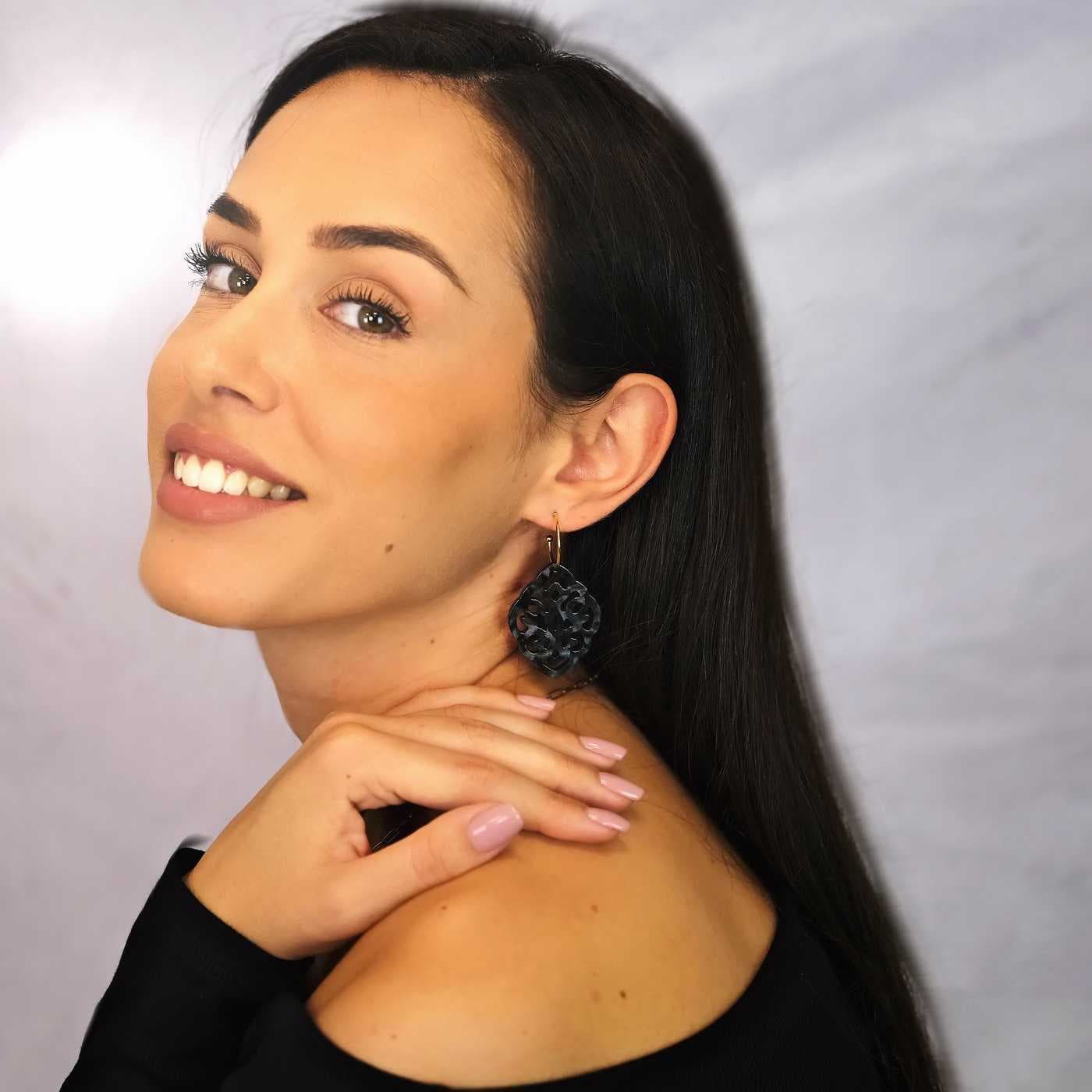 Resin broderie earrings — Earrings from Toolittle