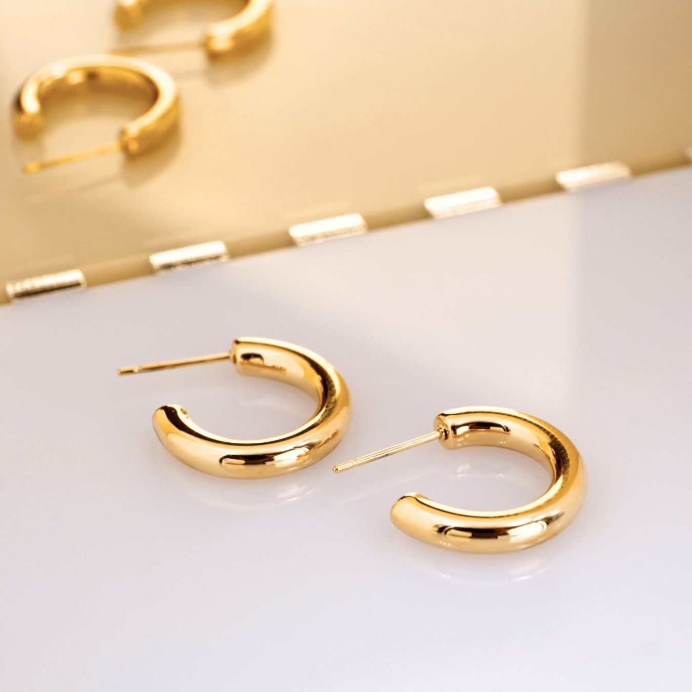 Gold-Plated Hoop Earrings – Elegant Essentials — Earrings from Toolittle