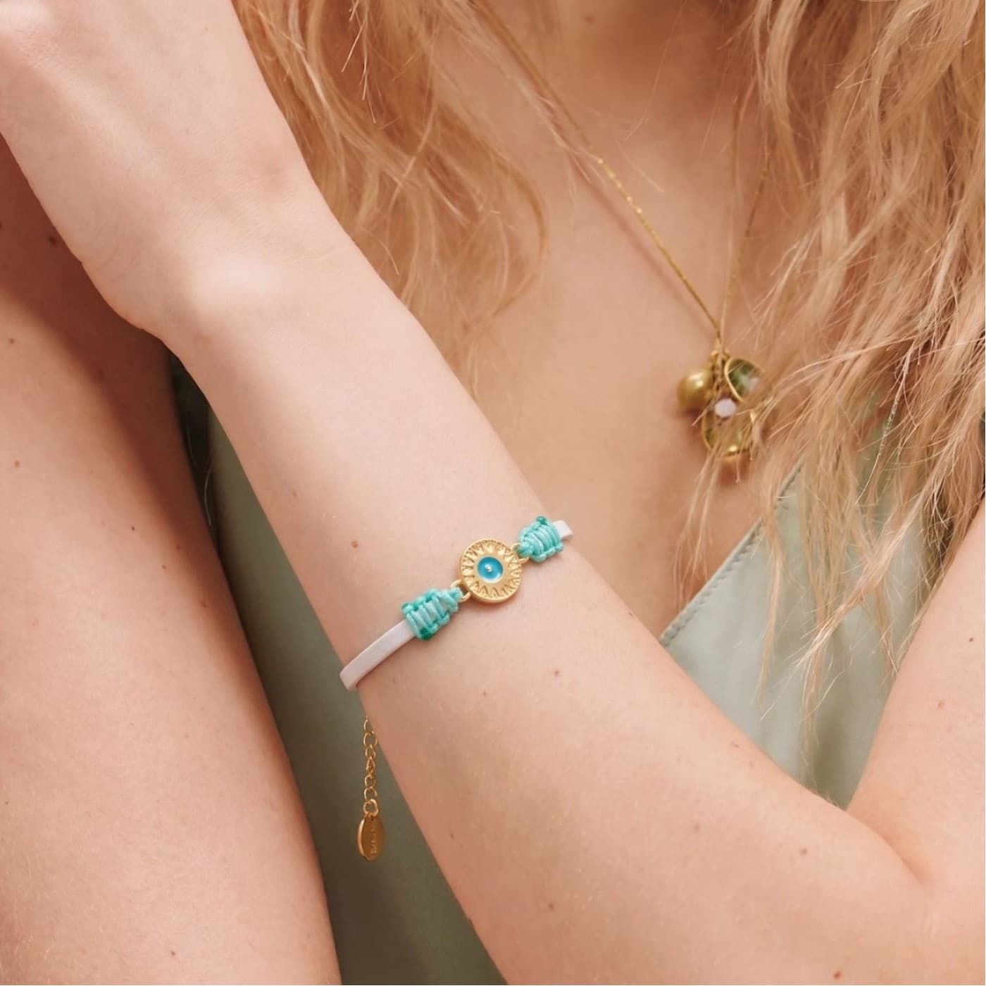 Leather Bracelet | Evil Eye Sun - White — Bracelets from Toolittle