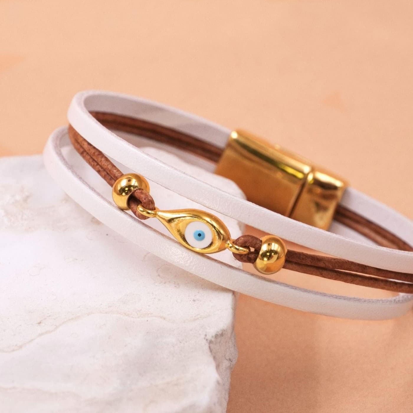Evil Eye Leather Bracelet — Bracelets from Toolittle