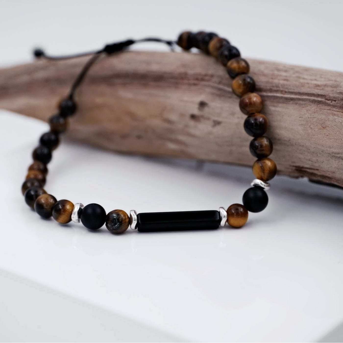 Bracelet for men with semiprecious beads — Bracelets from Toolittle