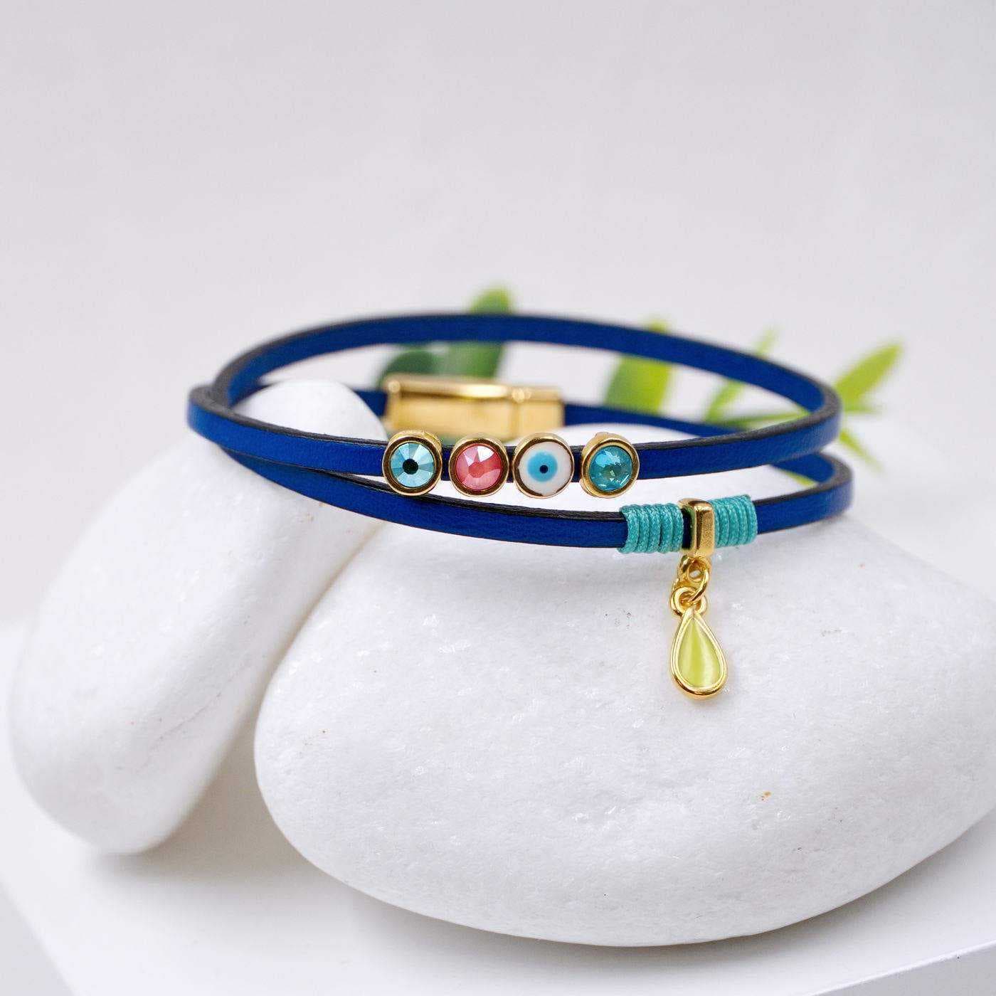 Crystal Heart Leather Bracelet — Bracelets from Toolittle