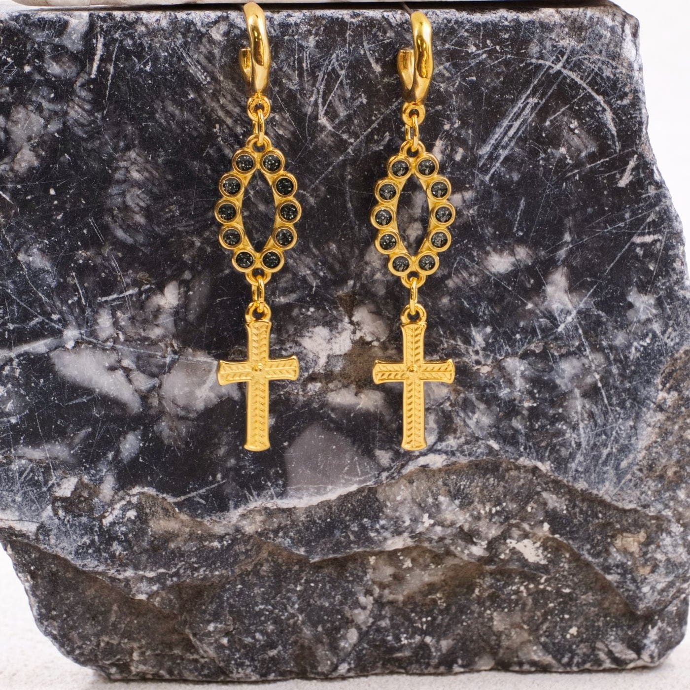 Gold-plated Cross Earrings — Earrings from Toolittle