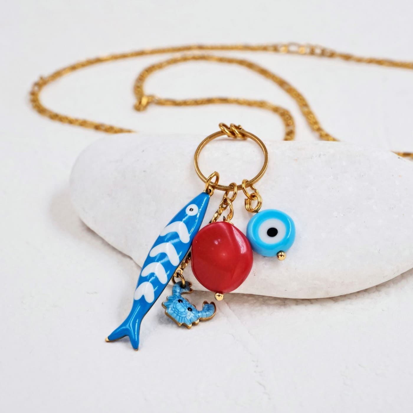 Stainless Steel Jewelry: Tropical Sea Life Necklace- Blue — Necklaces from Toolittle