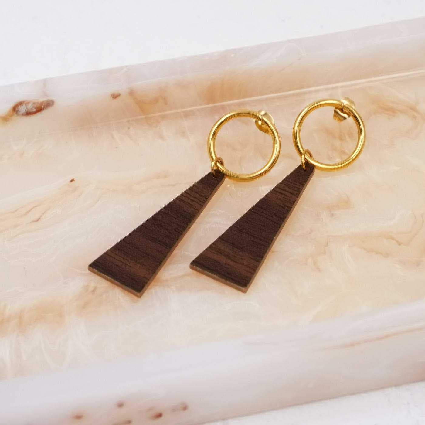 Plexiglass Wood Effect Earrings — Earrings from Toolittle
