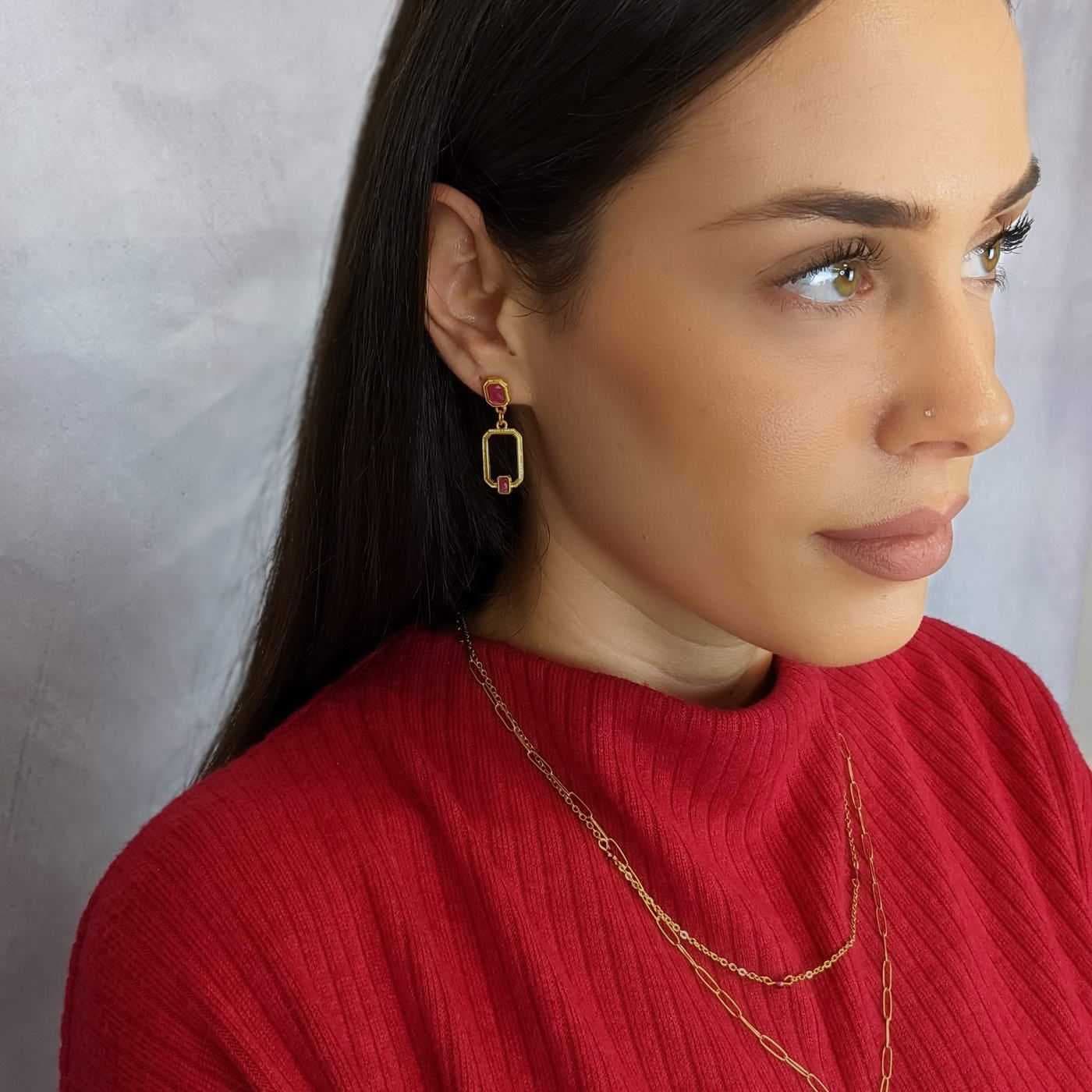 Gold-plated earrings with enamel — Earrings from Toolittle