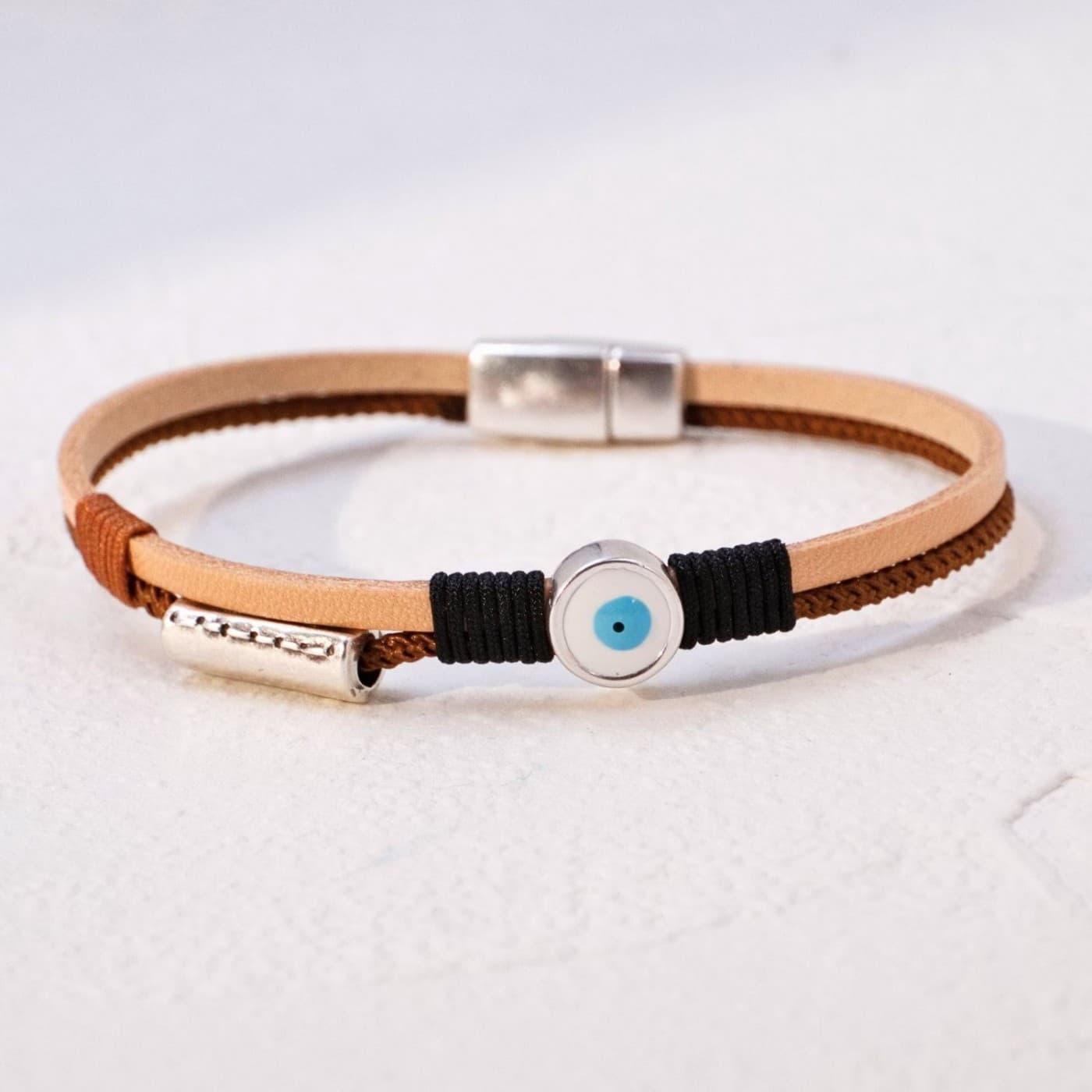 Evil Eye Leather Men's Bracelet — Bracelets from Toolittle