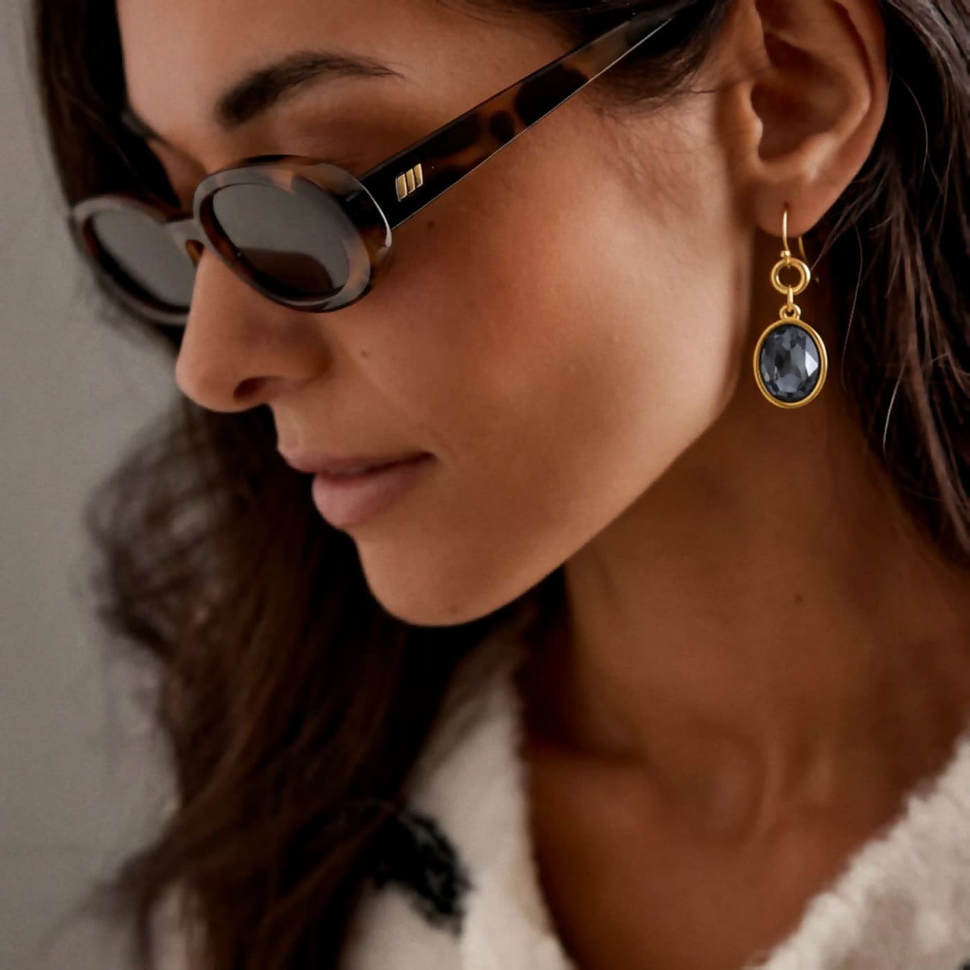 Earrings with Oval Swarovski Crystals — Earrings from Toolittle