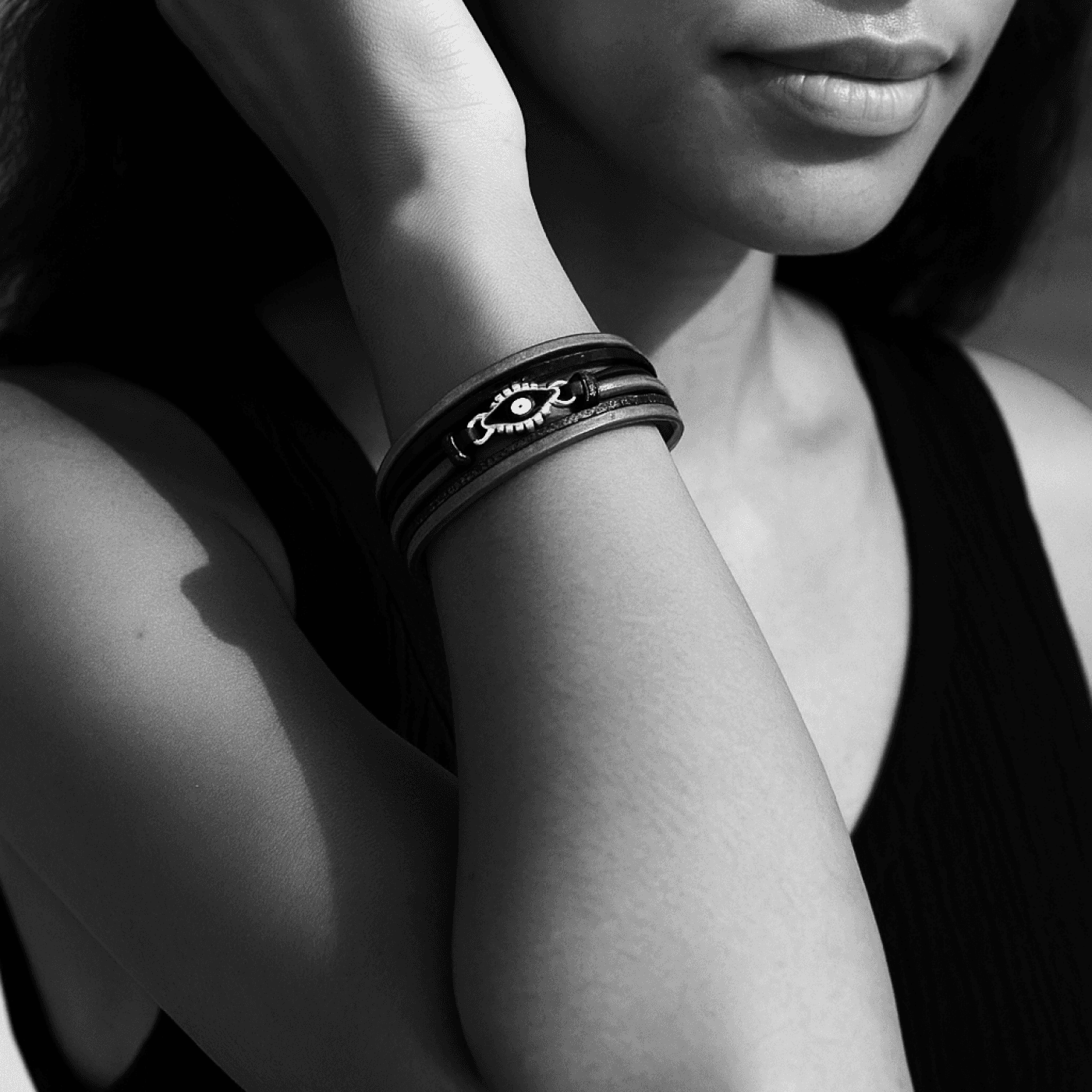 Evil Eye Leather Bracelet — Bracelets from Toolittle