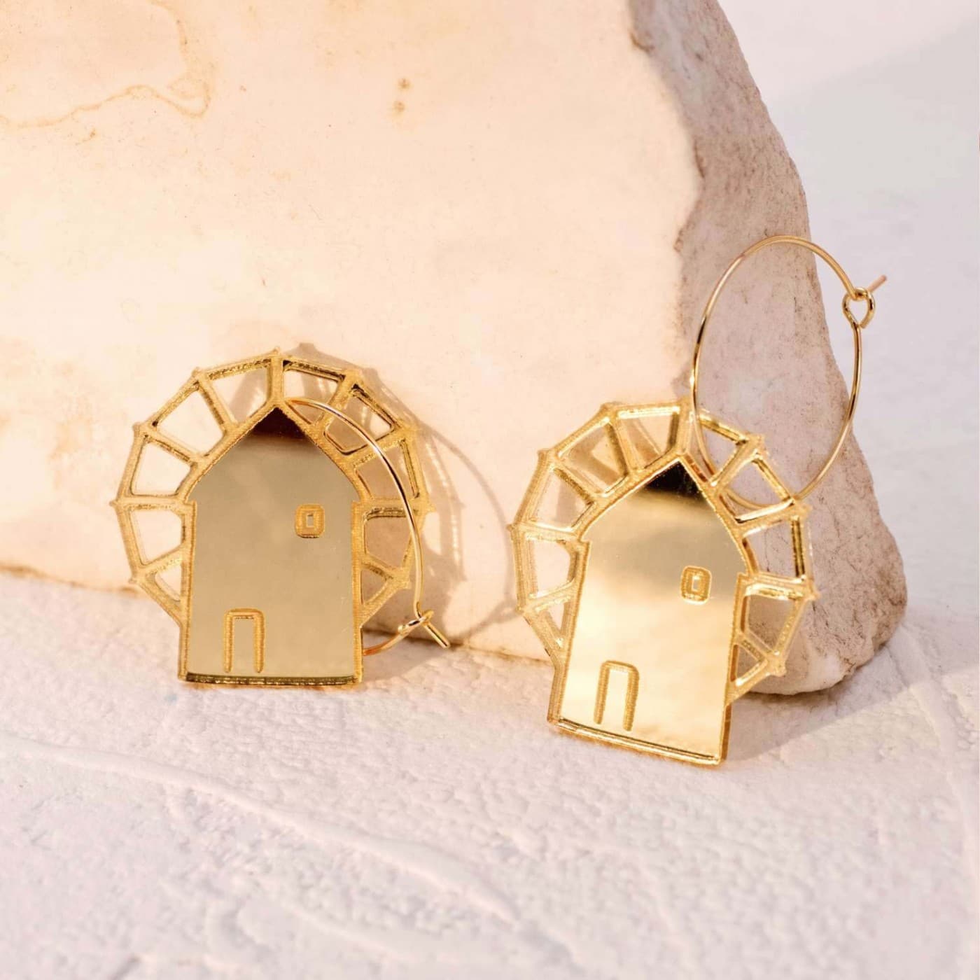 Plexiglass Windmill Hoop Earrings — Earrings from Toolittle