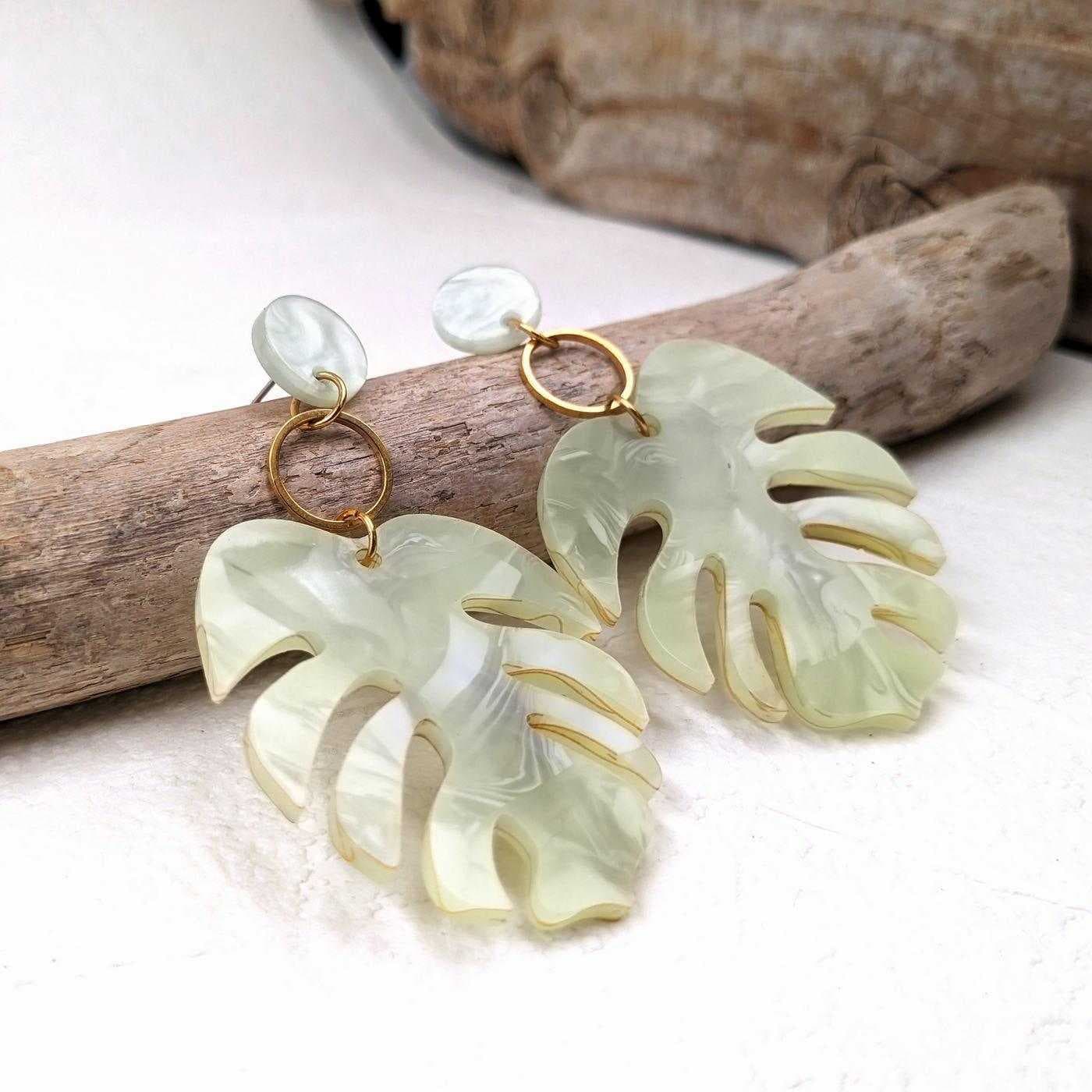 Plexiglass leaf earrings — Earrings from Toolittle