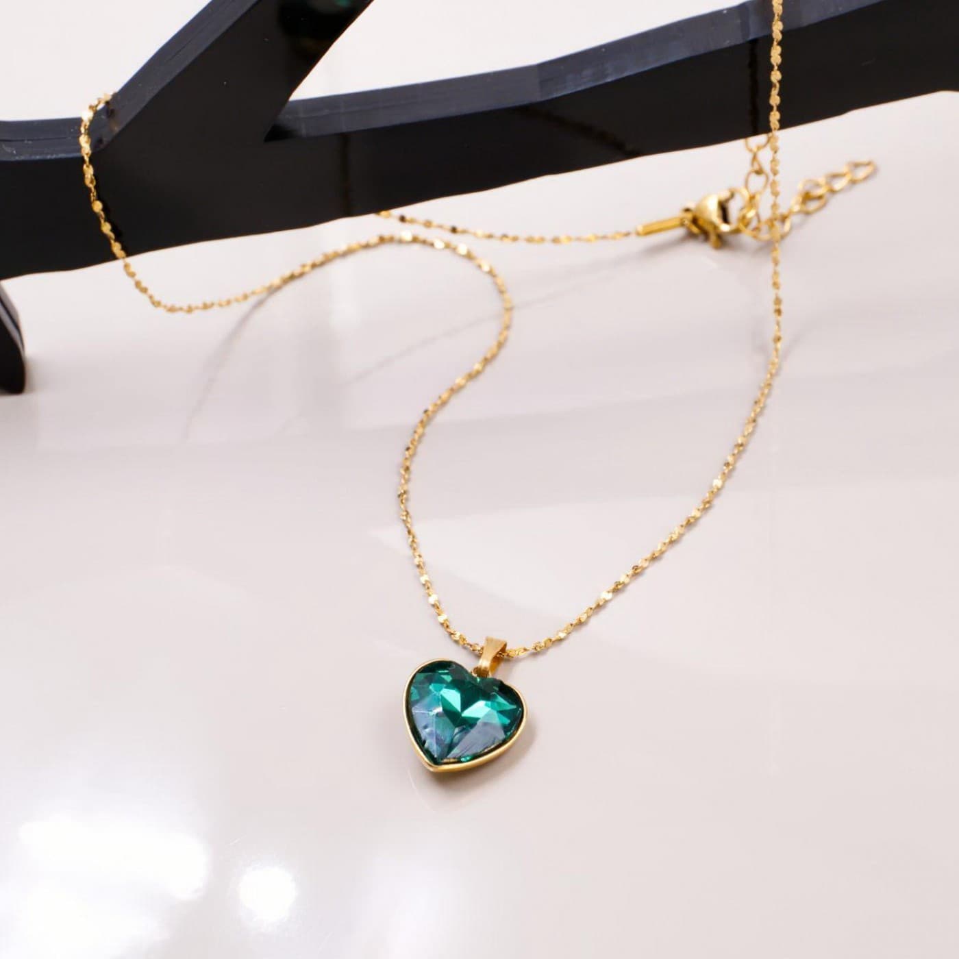 Stainless Steel Necklace - Crystal Heart — Necklaces from Toolittle